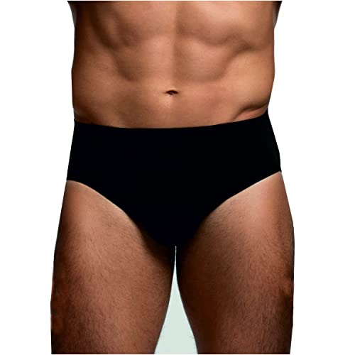POMPEA 6 Pezzi Slip Uomo Morbido Seamless con Filato Odor Control Q-Skin Nero L/XL