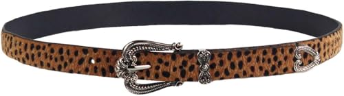MOLERFO Womens Y2k Vintage Aesthetic Skinny Cheetah Leopard Print Leather Belt Animal Print Belt Waist Belt for Women2