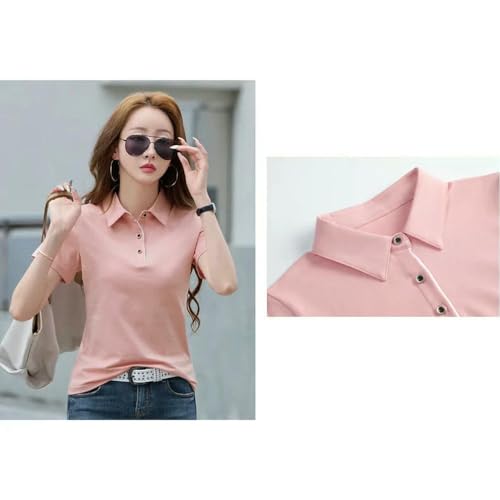 Camiseta de algodón para mujer GLDFW acabado premium de patchwork suave estilo liso elegante 2