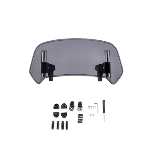 Pare-Brise de Moto Gris en Taille S - Déflecteur de Vent et Protection Rallonge Becquet