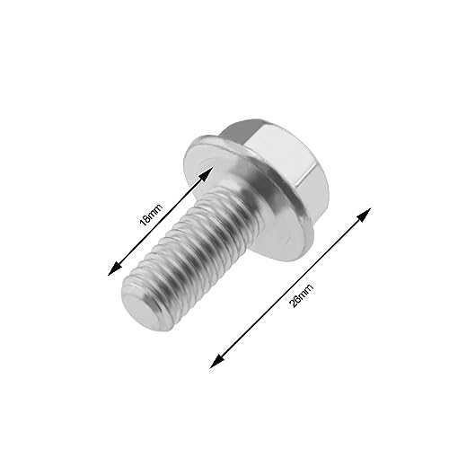 OTOTEC 5PCS Left Hand Thread Bolt M8x18mm Full Threaded Hex Flange Bolts Carbon Steel for Drill Chuck Hand Drill Cutting Machine Silver - Image 4
