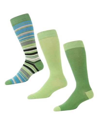 MeMoi Striptrast Cotton Blend Crew Sock 3 Pack