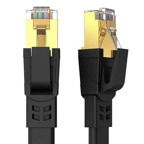 XICEN CAT8 Ethernet Cable, High Speed Heavy Duty Cat8 LAN Network Cable 40Gbps, 2000Mhz with Gold Plated RJ45 Connector for Modem, Router, Switch, Gaming, Xbox - Black (20M)
