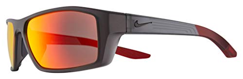 Nike CT8226-021 Brazen Shadow M Sunglasses Matte Dark Grey/Black Frame Color, Grey with Red Mirror Lens Tint