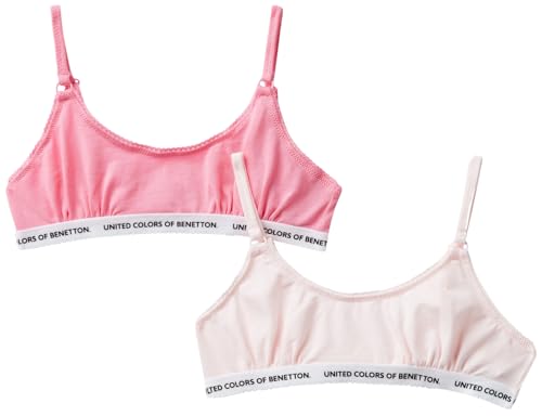 United Colors of Benetton Set 2 Reggiseni 3MC10R1IN Intimo, Multicolor 909, M Bambina