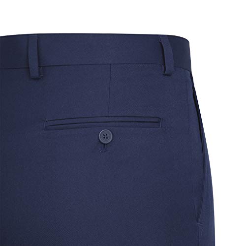 P&L Men's Suits 2 Piece Classic Fit - Polyester Single Breasted 2 Buttons Blazer & Trousers Cobalt Blue - Thumbnail 6