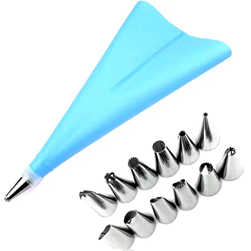 Kit Confeiteiro Weemsbox Com Saco de Silicone Para Confeitar Bolos Sobremesas 12 Bicos inox 1 31EsokqwvOL