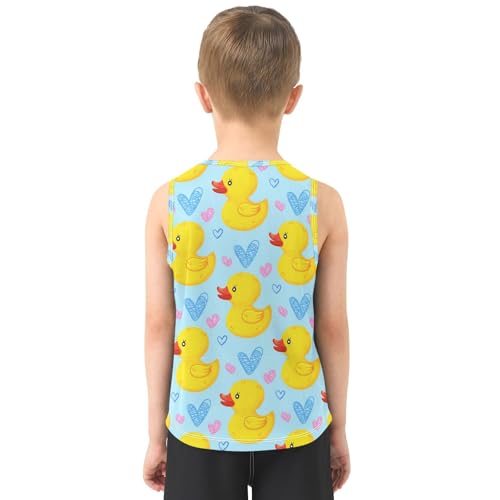 J JOYSAY Rubber Duck Heart Blue Boys Tank Top Sleeveless Muscle Shirts Quick Dry Kids T-Shirts 3-15T3