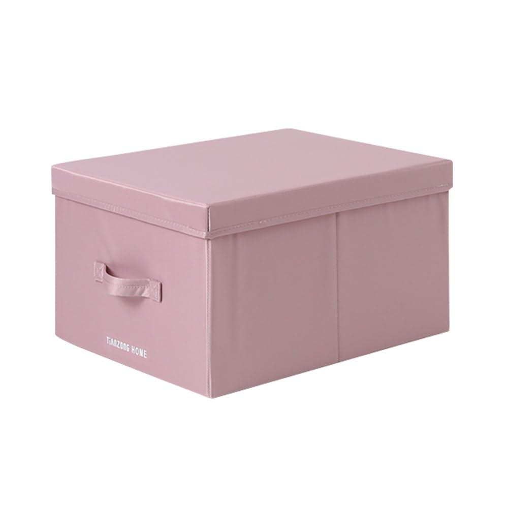 ETRGFTHU Clothes Storage Box Household Foldable Large-capacity Design Sundries Storage Under(Pink,35cm*28cm*18cm)
