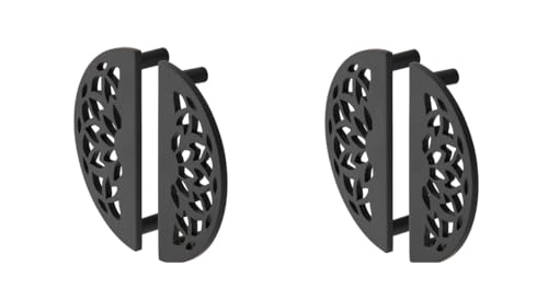 Image of COMPASS Stainless Steel Lotus Cabinet Knobs, Drawer Pulls, Knobs for Dresser Drawers, Drawer Knobs Handle, Kitchen Knobs (Jet Black Finish) Pack of 4 pcs