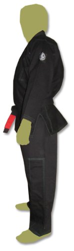 Ring to Cage NO PATCH Brazilian Jiu Jitsu Kimonos - White, Blue or Black (A6, Black)