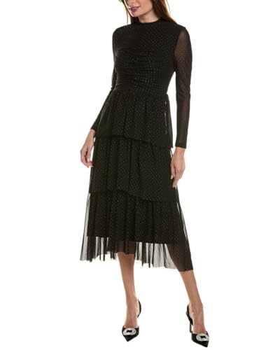 Image of Anne Klein Women's Mock Neck Tiered Dress