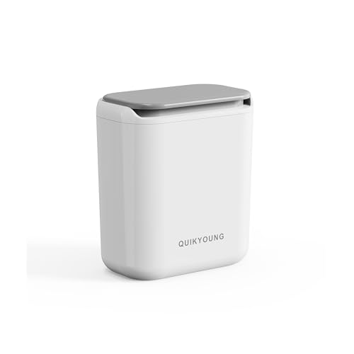 Caneca de Basura Blanca con Tapa, 1.8 Galones, Montada en Pared