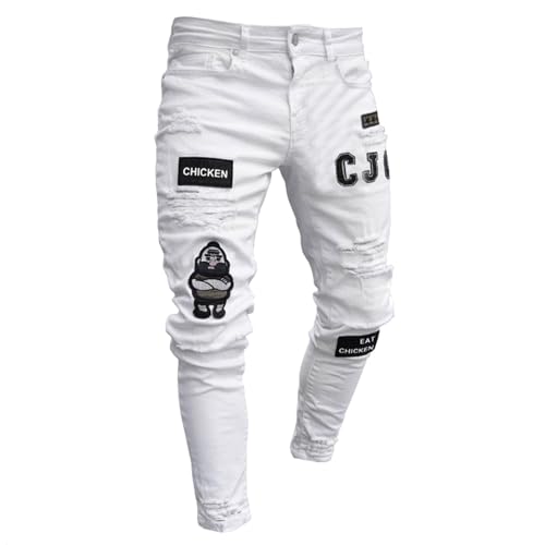 TYUIOP Glitzer Jeans Für Männer Und Frauen - Retro Loose Straight Leg Casual Workwear Jeans - Regular Fit - Schwarz