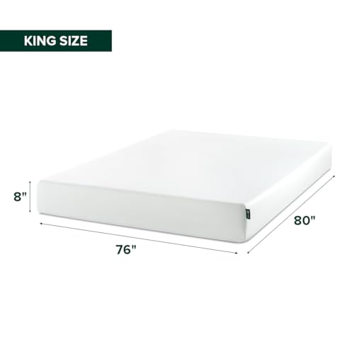 Image of Zinus 8 Inch King Green Tea Memory Foam Mattress, Medium Firm Feel | Pressure-Relieving Comfort & Full-Body Support, Naturally Fresh, CertiPUR-US & OEKO-TEX Certified Safe Materials