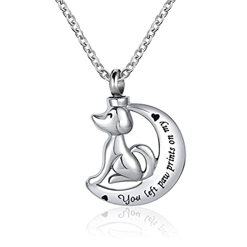 NanMuc Pet Dog Cremation Jewelry for Ashes Memorial Ash Jewelry Keepsake Cat Urn Pendants for Animal Ashes Necklace