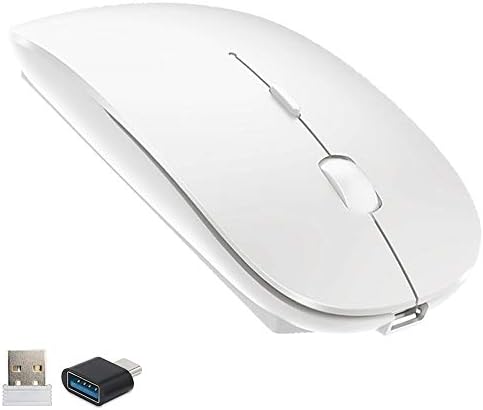 Wireless Mouse for MacBook pro/Air/Laptop/Mac,Wireless Mouse for Windows Laptop/Notebook/pc MacBook Air MacBook Mac (USB Receiver Wireless Mouse/Silver)