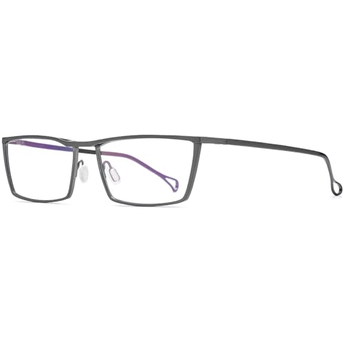 Image of FONEX Titanium Glasses Frame for Men,Square Eyewear Full Optical Eyeglasses F85641