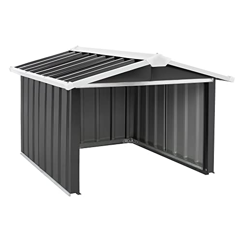 ECD Germany Garaje para Cortacésped Acero Galvanizado 84,5x63,5x100cm Caseta Antracita Techo Protección Lluvía y Viento Cobertizo para Tractor Corta Hierbas Aparatos Robóticos para Trabajos en Jardín