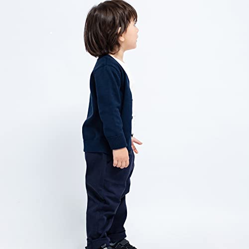 Image of Unisex Boys Girls Cardigans Sweater V-Neck Long Sleeve School Uniforms Button Knit Tops