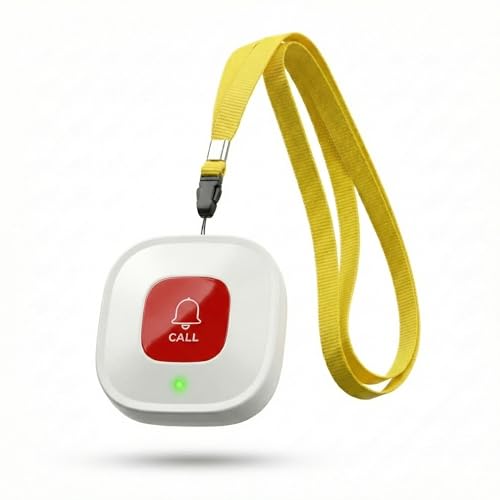 PILSAMAS 100 Days of School Costume Accessories Fake Emergency Call Button Prop for Old Man & Lady Costume Silent Medical Alert Style Necklace Funny Gag Gifts for Kids Coworker Grandma Grandpa