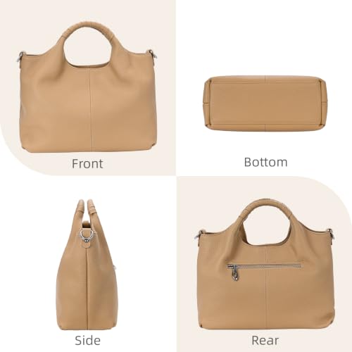 Image of Iswee Genuine Leather Top Handle Bag for Women Purses and Handbags Large
