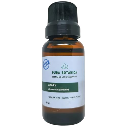 Blend de Óleo Essencial de Alecrim com Óleo de Amêndoas em Grau Terâpeutico, Puro e Natural, Ideal p