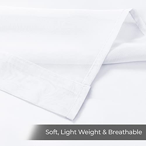 Utopia Bedding Sheer Curtains White 2 Panels Set Rod Pocket Drapes [54W X 84L Inches] Luxurious Window Treatment Voile For Bedroom And Living Room #TOP4