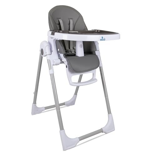 Trona Para Bebé Regulable, Doble Bandeja, Modelo Ecopiel Gris Trona Para Bebé Regulable, Doble Bandeja, Modelo Ecopiel Gris