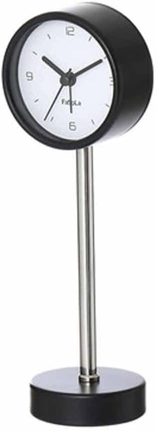 FMURY Straight Pole Vertical Clock Home Desktop Vertical Clock Small Metal Straight Pole Alarm Clock