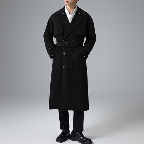 Botten Men's Trench Coat - Long Jacket Overcoat-Oversized Casual Windbreaker