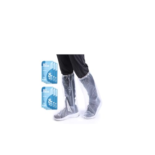 [HORADON] シューズカバー 使い捨て【個別包装・防水検査】 極厚 レインシューズカバー 靴カバー 防水 持ち運び便利 雨用 自転車 バイク 雨対策 男女兼用 (6, ホワイト-12枚 (6足))