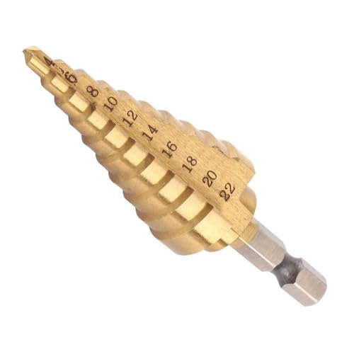 Fongmore 4-22mm HSS Titanium Coated Step Drill Bit High Speed Steel 1/4