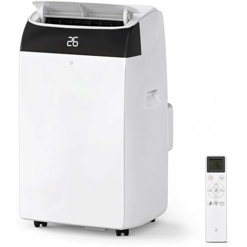 GarveeMore Aire Acondicionado Portátil 10000 BTU TCL 3 en 1 Frío Ventilador y Deshumidificador Clase A+ Enfriamiento Rápido 2930W Control Remoto Hogar Oficina Blanco