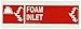 Brady 90576 Glow-In-The-Dark Self-Stick Polyester Glow-In-The-Dark Fire & Exit Sign, 5" X 14", Legend "Foam Inlet (with Picto)"