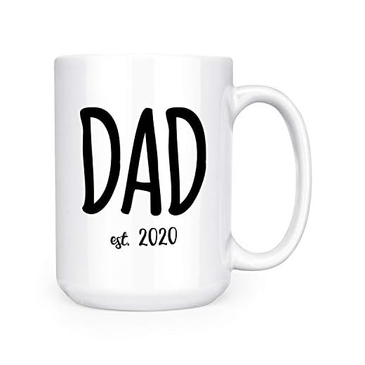 Dad Est. 2020 - New Parent - 15oz Deluxe Double-Sided Coffee Tea Mug