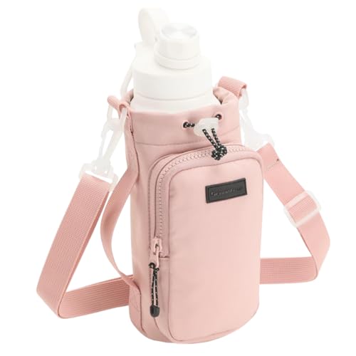 Bolsa Porta Garrafa Squeeze para Copo Térmico Com Alça Ajustável Shoulder Bag Para garrafas de agua (Rosa)
