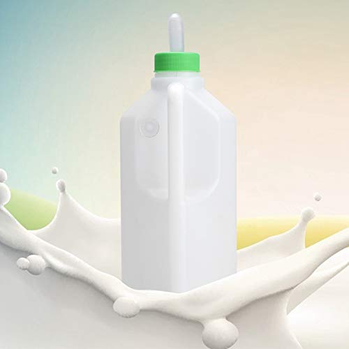 ZJchao Biberón para Terneros, 850 Ml, Plástico Blanco, Animales de Granja, Biberones para Terneros, Biberones para Alimentar Cabras, Agua, Leche, Boquilla de Silicona