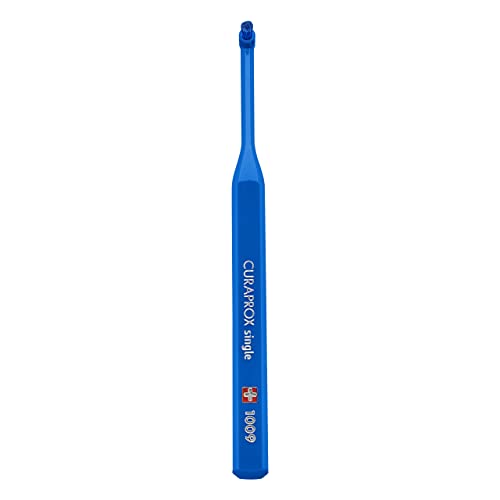 Curaprox De Un Solo Mechón Cepillo De Dientes | Cuidado Extra Para Brackets E Implantes | Limpieza Precisa De La Línea De Las Encías | Cerdas Supersuaves | Paquete Individual| Azul