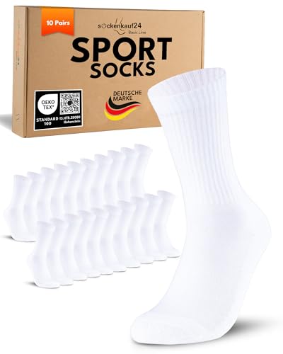 10 Pairs Sport Socks Men Tennis Socks Breathable Cotton White 43-46