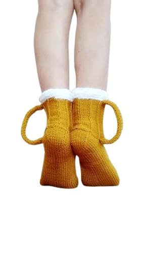 Beer Mug Socks, Funny Knitted Beer Mug Socks, Mug Beer Socks,October Fest Gag Gift,Lovers Beer Socks, Christmas Unisex Gift (7 Us Women) #TOP1