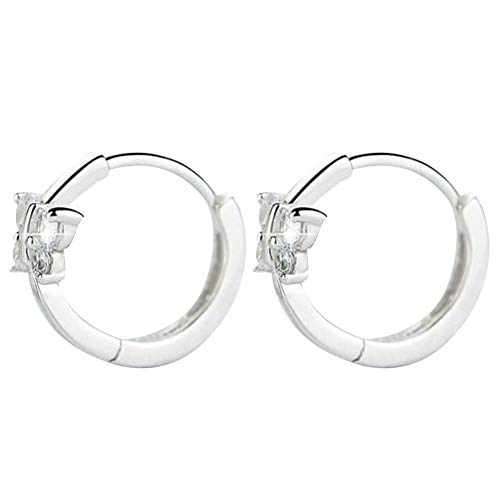 Preisvergleich Produktbild sudalv1971 Frauen Modeschmuck Geschenk Strass Eingelegte Faux Schmetterling Huggie Ohrringe Silber