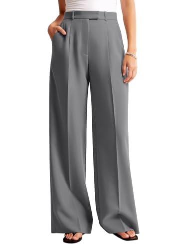 Image of NIMIN Women Wide Leg Pants High Waisted Business Casual Work Trousers Dressy Pants with Pockets