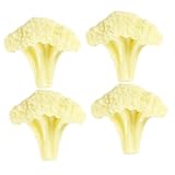 POPETPOP 4個 リアルでなシミュレーションカリフラワーモデル 飲食店や店舗ディスプレイ用小道具 写真撮影や家装飾に 簡単清掃可能で屋内外