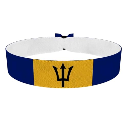 Druck-Palast Bracelet Barbade - Accessoire en satin waterproof - Bijou unisexe pour fans de sport - Article d'été tendance - Souvenir Barbade - Idée cadeau pour les passionnés de sport