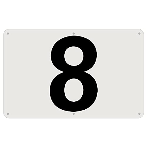 SICHENG アルミ板駐車場番号札防水.耐候 スクリーン印刷金属ベーキングワニス 径4.8φmm穴×6隅 ナンバープレート プレート看板 駐車場 数字 番号 標識 表示 屋内外対応