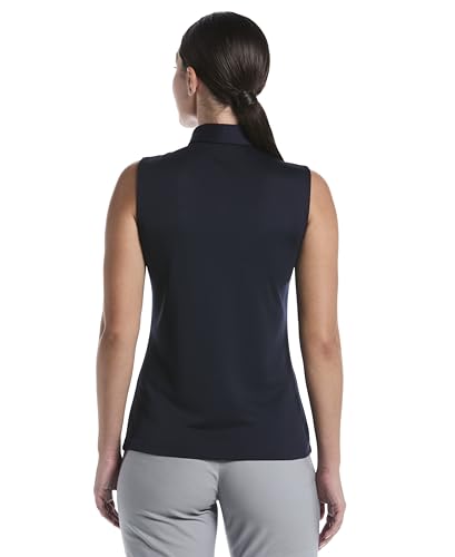 Image of PGA Tour Women's Airflux Sleeveless Quarter Zip Golf Polo Shirt Moisture-Wicking Fabric