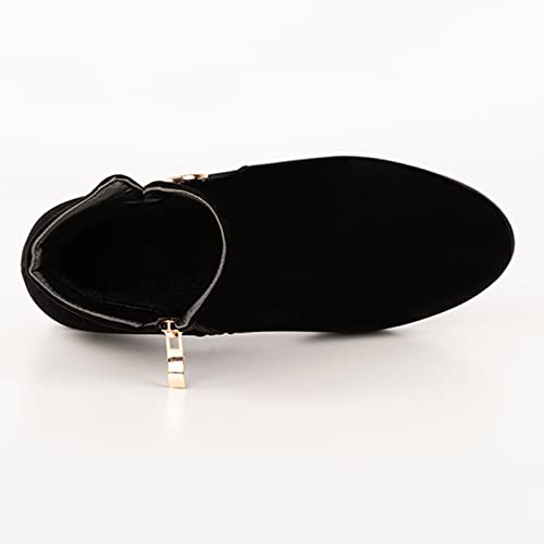 Gicoiz Women Comfort Round Toe Low Heel Chelsea Ankle Boots4