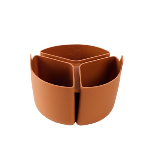 MCSWSEE炊飯器蒸し器セットノンスティックシリコンライニング/3コンパートメント/ハンドル/クリーニングブラシ多機能ご飯準備調理器具 (ブラウン,18*10cm)