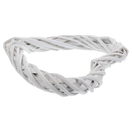 MUELODSIC Herzförmiger Weinrebenkranz 20cm Weiß Zweigkranz aus...